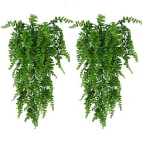 Walbest 2PCS Vivid Artificial Plants Vines, Fern Bushes Artificial Greenery Fake Hanging Plants, Ivy Vines Leaves Flowers for Home Office Garden Wall Garland Decor Wedding Birthday Party Decoration