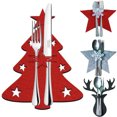 thumbnail image 2 of 4PCS 44 Styles Christmas Knife and Fork Holder Elk Xmas Tree Pocket Cutlery Bag Non-woven fabric Cookware Organizer Table Decor, 2 of 5