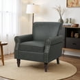 thumbnail image 6 of UIXE PU Leather Accent Chairs Black Chairs for Living Room Comfy Bedroom Reading Sofa Seat, 6 of 7