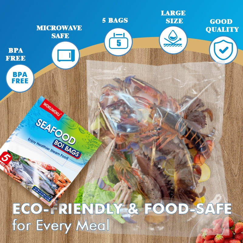 Seafood Boil Bags Large Size Boil Bag for Fish, Crab, Shrimp, and Veggies - Cooking and Storage bag