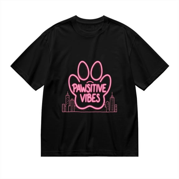 Pawsitive Vibes, Paw Print, T Shirt for Men, Vintage Graphic Tees Men, 23807137,S