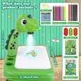 thumbnail image 5 of Dinosaur Drawing Projector, Arts and Crafts for Boys, Contains Drawing Board with Music, Watercolor Pens, Pencils, Crayons, Scrapbook, Sticker Book, Unicorn Stickers, Stamps, 5 of 7