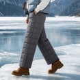 thumbnail image 5 of Women's Warm Insulated Quilted Winter Pants Fleece Lined Water Resistant Snow Pants Elastic High Waist with Pockets Outdoor Hiking Ski Bottoms Gray, 5 of 8