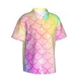 thumbnail image 2 of Disketp Hawaiian Shirts For Men,Fish Scale Print Mens Casual Short Sleeve Button Down Shirts Beach Shirt, 2 of 8