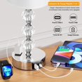 thumbnail image 3 of Lámpara de Mesa de Cristal, Lámpara de Buró de Noche Moderna, Puertos USB C+A, Táctil Regulable de 3 Vías, Lámparas de Escritorio Decorativa para Recamara Dormitorio Sala de Estar Bar, 3 of 8