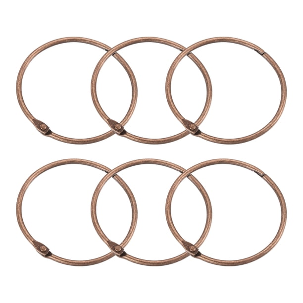 Anillos para cortinas de ducha Uxcell, paquete de 6 ganchos redondos de acero al carbono, cobre, 2.95 pulgadas