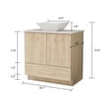 thumbnail image 4 of MONSLIPA 30 inch Bathroom Vanity with Sink, 2 Door Vanity Cabinet Sink Combo with Drawer, Oak, 4 of 8