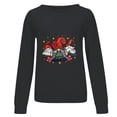 thumbnail image 4 of Penkiiy Hoodies pour Femmes, Tops à Manches Longues, Col Rond, Imprimé, Blouse Régulière, Sweashirts Noirs Y2K, 4 of 6