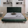 Alice Mid Century Modern Green Velvet Upholstered Queen Platform Bed ...