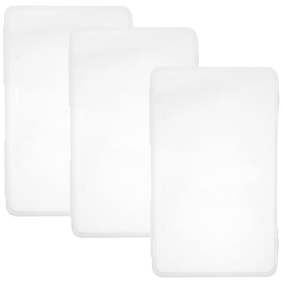 LEORX 3Pcs Plastic Business Card Holder Clear Organizer Box for Storage