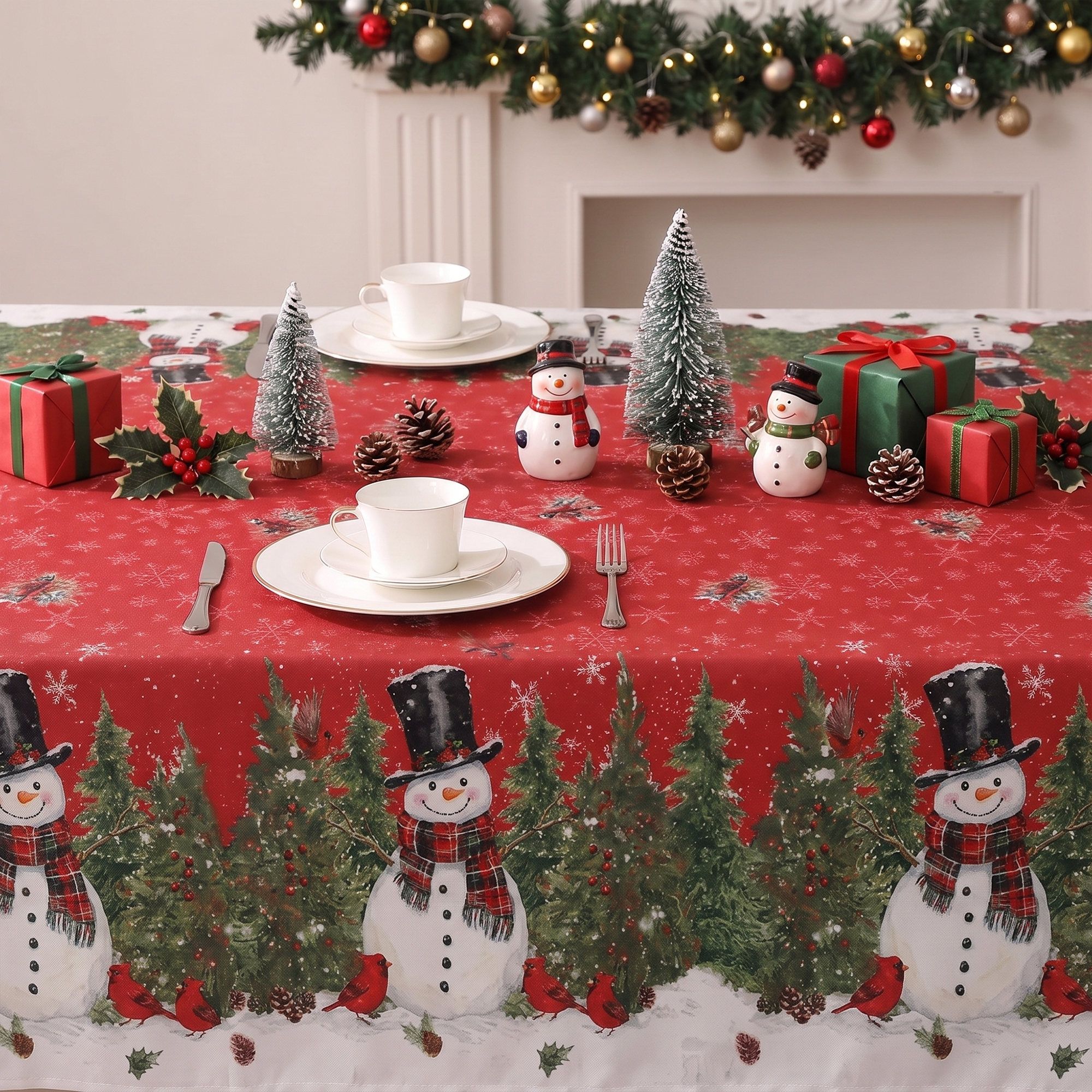 Sm:)e Christmas Tablecloth 60 x 84 Inch Rectangular photo 3