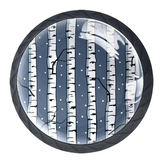 4 Pcs Birches Knobs for Kitchen Cabinet Cupboard Dresser Bookcase Drawer Pulls Handles Round Home Decor