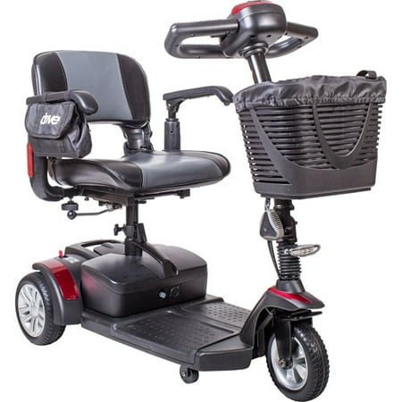 Drive Medical Spitfire EX Compact Travel Power Mobility Scooter, 12AH Batteries, 3 Wheel