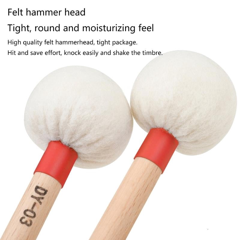 CEORPER 1 Pair Timpani Drum Stick Felt Drumstick Hammer Percussion Band Stick