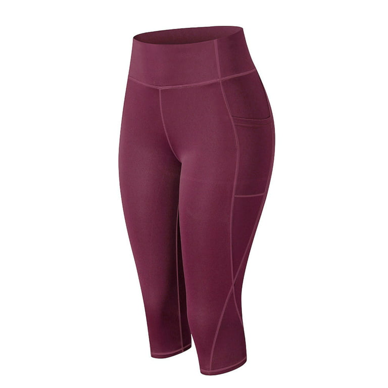 Yoga Calf-Length Pants Hot Sale,Women'S Solid Workout Leggings, Fitness  Sports Running Yoga Athletic Pants Calf-Length Trousers Capris 