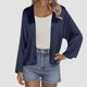 thumbnail image 2 of Sudaderas para mujer,Cárdigan de seda para mujer, blusa informal holgada, top de manga larga de color liso, tejido de poliéster, para uso doméstico, sopatenor, 2 of 9