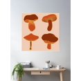 thumbnail image 2 of Warm Toned Mushroom Design Poster Wall Art, Modern Wall Decor For Living Room Bedroom, 16x16 UNFRAMED, 2 of 3