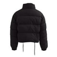 thumbnail image 6 of Wovix Women's Cropped Quilted Puffer Jacket Collar Long Sleeve Solid Color Basic Outerwear Short Coats with Pocket Trendy Thermal Parka Winter For Cold Weather, 6 of 7
