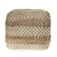 thumbnail image 1 of LR Resources POUFS99759NAT1616 Jute Checkered Pouf, Natural & Off White, 1 of 1