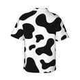 thumbnail image 4 of Cow Skin Men's 3d Print Casual Button Down Shirts, Novelty Hawaiian Short Sleeves S, 4 of 8