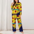 thumbnail image 2 of Fotbe PLANETA EN FORMA DE PIZZA Pattern Long Sleeve Pajama Set for Women,Sleepwear Set,2-piece Loungewear Set,Soft PJs Comfy Nightwear with Pockets -Large, 2 of 7