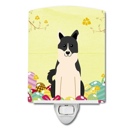 

Caroline s Treasures BB6029CNL Easter Eggs Russo-European Laika Spitz Ceramic Night Light 6x4x3 multicolor