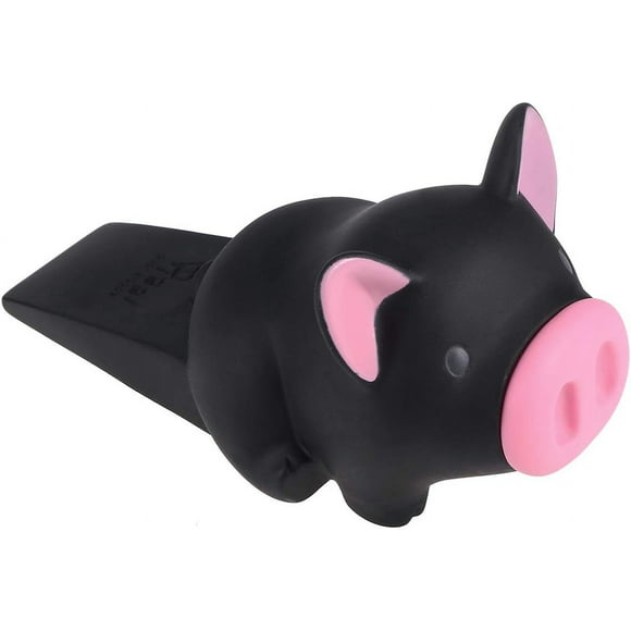 Pig Door Stopper Wedge Security Mouse Designed Cartoon Stop Door Bottom Protector(black)