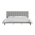 thumbnail image 6 of Mainstays Hillside Square Tufted Upholstered King Platform Bed, Light Gray Fabric, 6 of 22