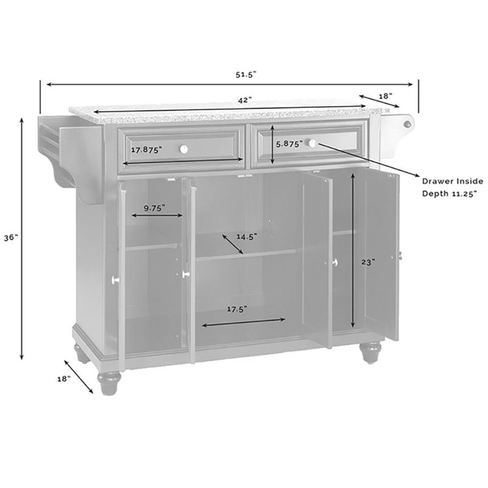Crosley Furniture Cambridge Wood Kitchen Island in Cherry/Gray