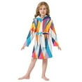 thumbnail image 6 of FORMRS Niños Bathrobe Unisex Hooded Robe Soft Plush Pajamas Sleepwear, Size 4-6T, Colorful Triangles, 6 of 7