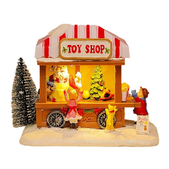 Luz de Noche Música Casa de Nieve Decoraciones Navideñas Decoración Alféizar de la Ventana Regalos Navideños A