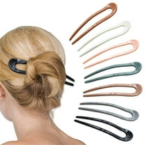 Bradem French U-Shaped Hair Pins - Cellulose Fork Sticks, Ideal for Updo & Chignon, Suitable for Thin/Thick Hair