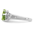thumbnail image 4 of Sterling Silver Rhodium Peridot Heart Ring, 4 of 6