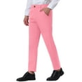 thumbnail image 4 of INSPIRE CHIC Inspired Men's Dress Solid Color Pants Straight Front Chino Slacks Pink 28, 4 of 6