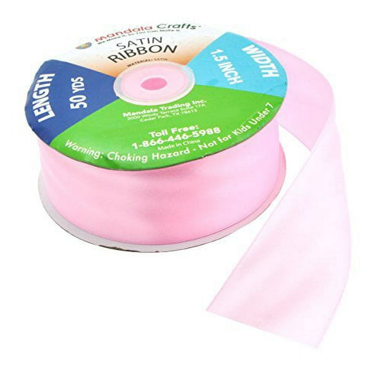 Pink Satin Ribbon 1 Inch 50 Yard Roll for Gift Wrapping, Weddings, Hair,  Dresses, Blanket Edging, Crafts, Bows, Ornaments; by Mandala Crafts 