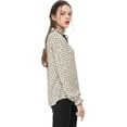 thumbnail image 4 of Blusa con cuello con volantes y lazo Allegra K para mujer manga larga campana vintage Albaricoque-Lunares S, 4 of 6