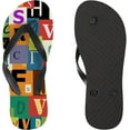 thumbnail image 3 of Dreamtimes Women Flip Flops Slippers Patchwork Alphabet Letter Plaid Checkered Tartan Sandals for Beach Summer Shower Men Boy Girl Kid, 3 of 5