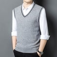 thumbnail image 3 of Maean Men Sweater Vest V Neck Knitted Pullover Sleeveless Sweaters Tops Vests Fall Winter Sweaters, 3 of 6
