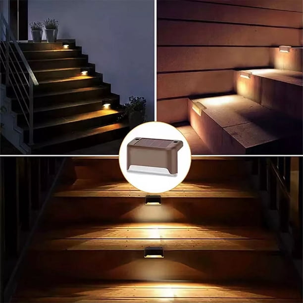 Luces solares de cubierta para exteriores, paquete de 32 luces Led impermeables para barandilla, escaleras, valla de paso, Patio y camino