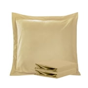 Organictune Brushed Microfiber Euro Pillow Shams Set of 2, 26 x 26 Soft and Breathable Square Pillow Cases, Khaki, 26"×26"