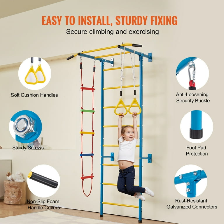 KFFKFF Indoor Play Gym for Young Kids, 5-in-1 Carbon Steel