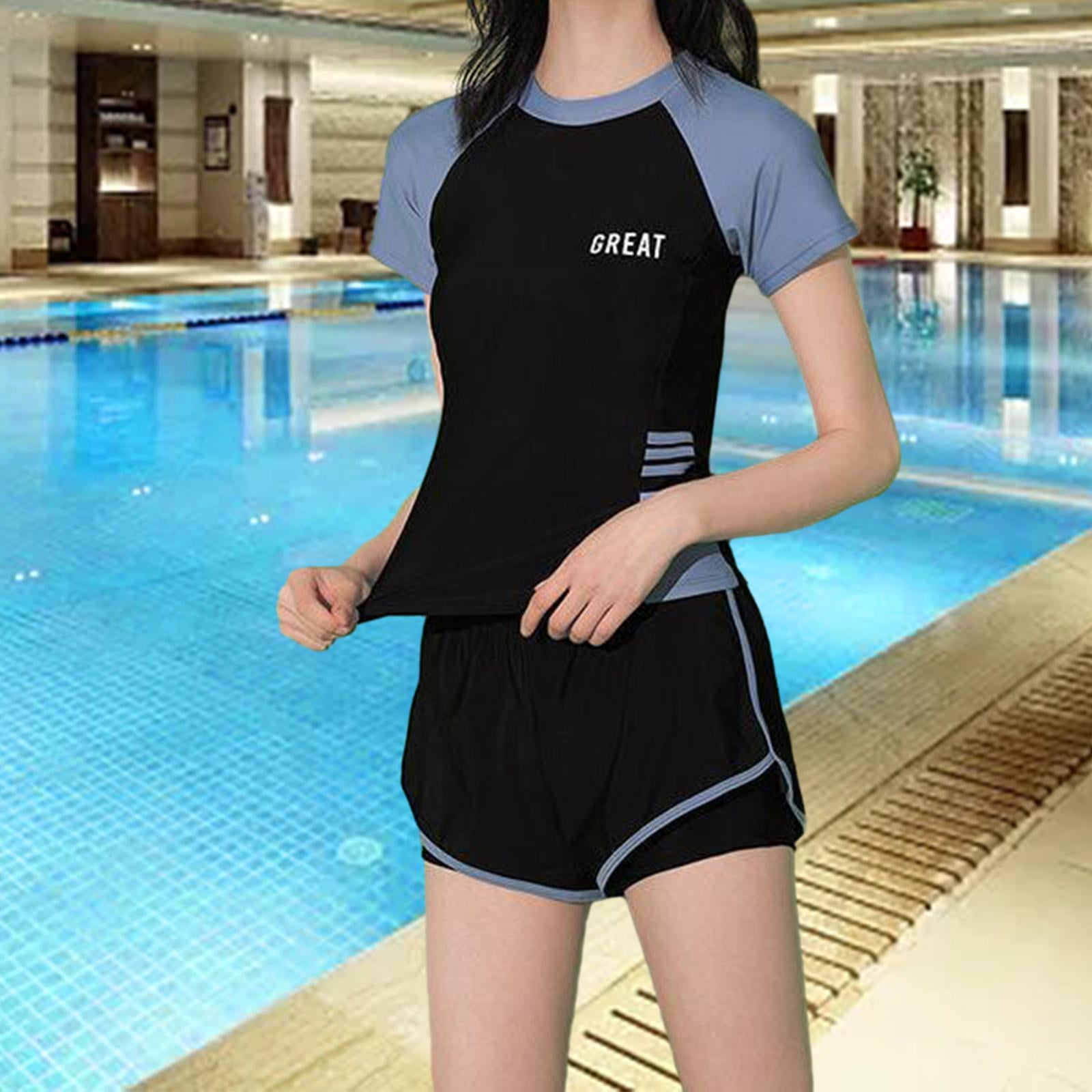 BELOVING Lady Women's Swimsuit Short Sleeve Rash Guard for
