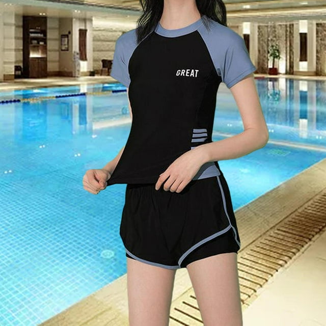 Traje de baño para mujer, pantalones cortos de natación, traje de baño de manga corta, Bikini de verano, traje de surf para viajes, fiesta en la Yinane Traje de baño de mujer