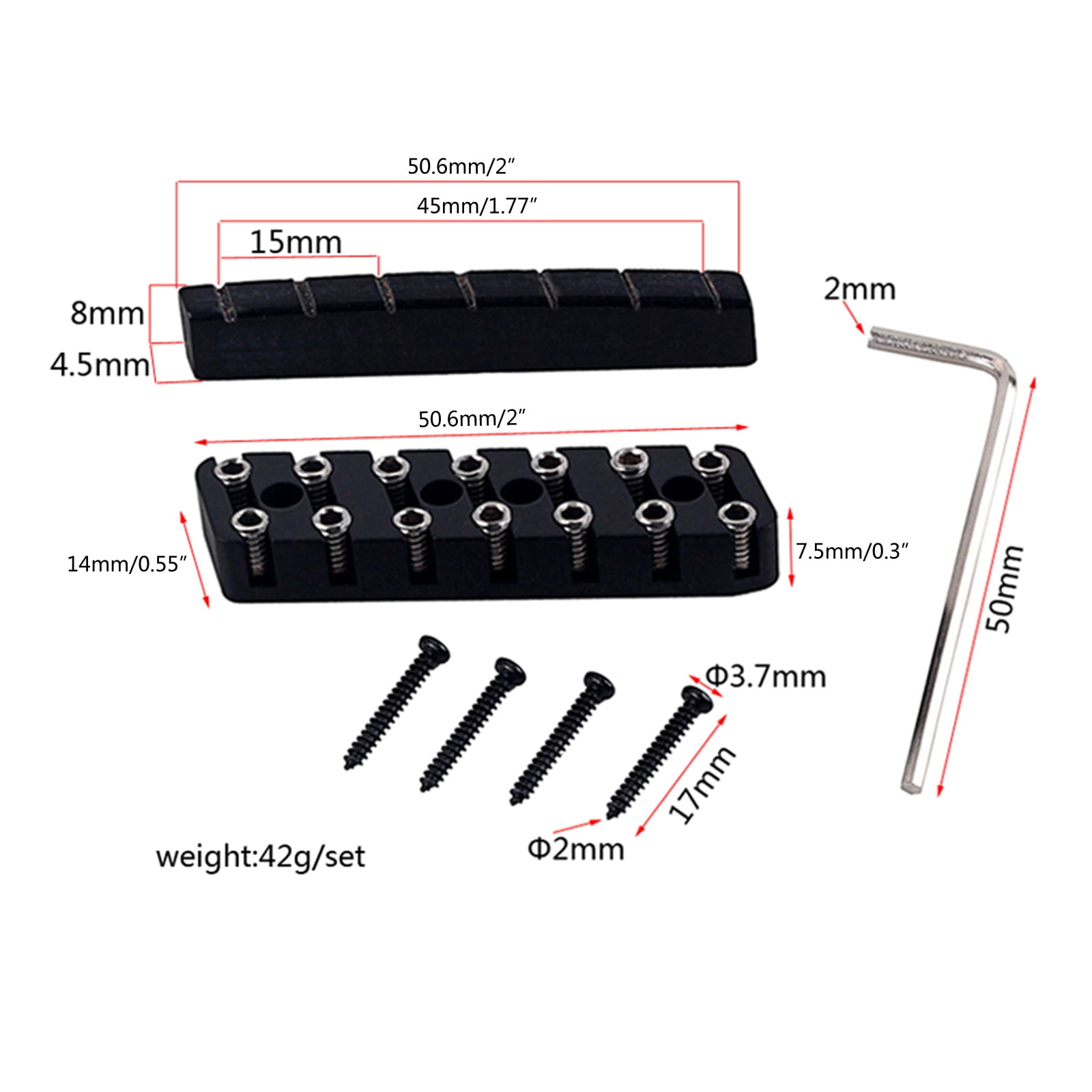 UNTERING Electric Guitar Lock Nut Metal Bone Guitar String Locking Nut 6-String 7-String 8-String Headless Piano Pillow Set