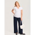 thumbnail image 2 of Delimira Modal Cotton Maternity Lounge Pants 28.5" Maternity Summer Wide Leg Pants, 2 of 2