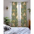 thumbnail image 3 of Easter Bunny Sheer Curtains 63 Inch Length 2 Panels Set for Living Room/Bedroom, Spring Yellow Flowers Country Plants Green Kitchen Curtains Grommet Semi-Sheer Curtains Window Treatments 42"x63"x2, 3 of 7