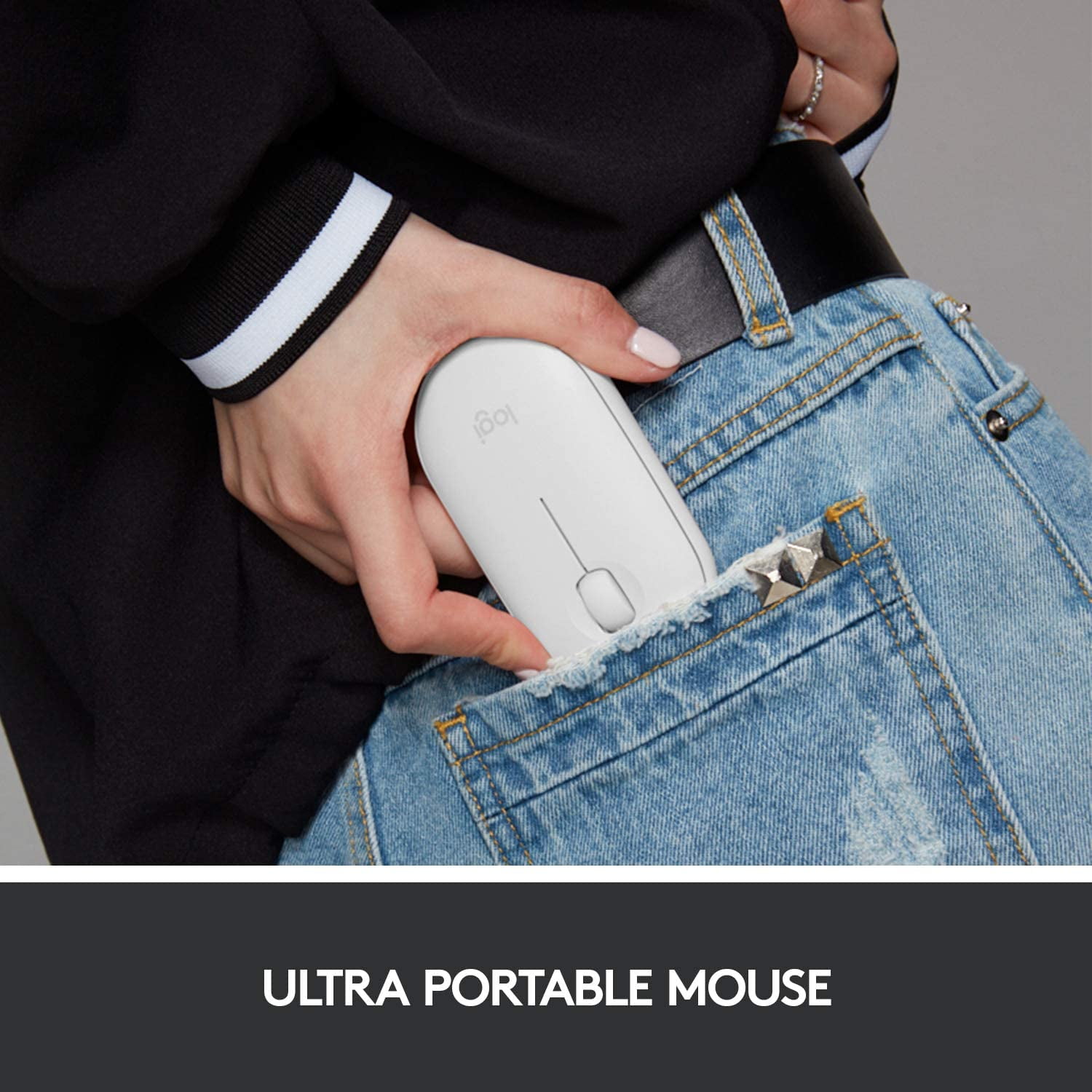 Logitech Pebble I345 Bluetooth Wireless Mouse - Silent Click, Travel-Friendly, White