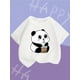 thumbnail image 1 of Camiseta con estampado gráfico de panda de dibujos animados y té de burbujas, cómoda y moderna para niñas para primavera y verano, ropa para exteriores., 1 of 6