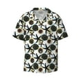 thumbnail image 4 of Uemuo Sea ​​Urchin Pattern Cotton Linen Short Sleeve Shirts,Casual Lightweight Button Down Shirts,Vacation Beach Summer Tops-XX-Large, 4 of 7