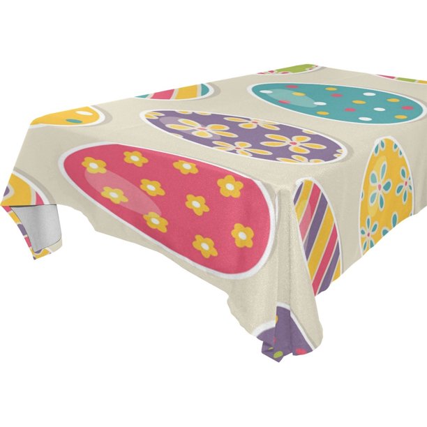 POPCreation Easter Egg Tablecloth 60x120 inches